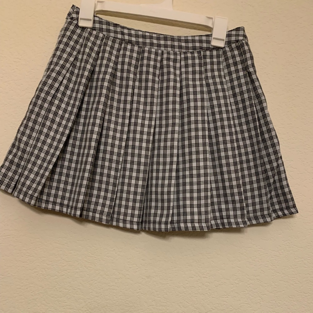 Plaid Black and White Women's Skirt
